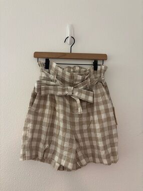 A new day gingham paper bag shorts new nwt